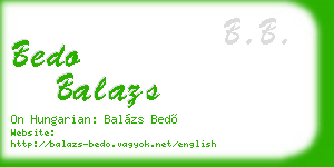bedo balazs business card